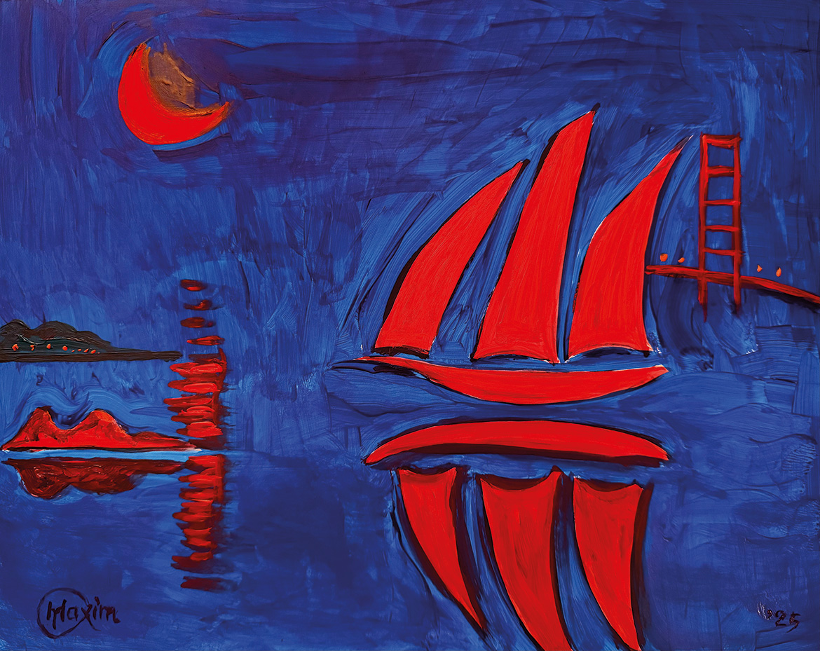 Red Nocturne Over the Bay